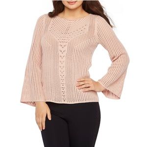 NWT Bold Elements Bell Sleeve Tie Back Sweater